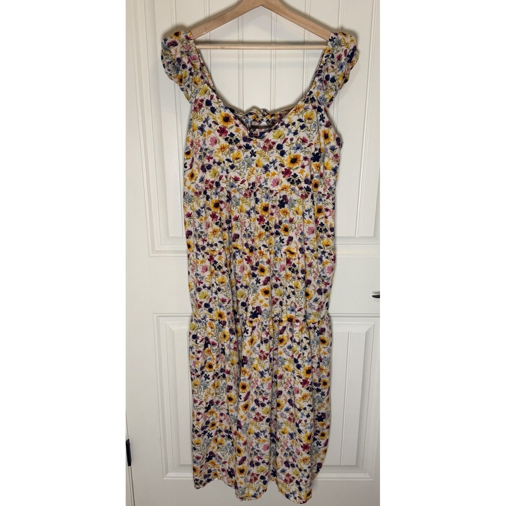 Old Navy Fairy Dress Womens XL Floral Sleeveless Cottagecore Boho Tiered Maxi